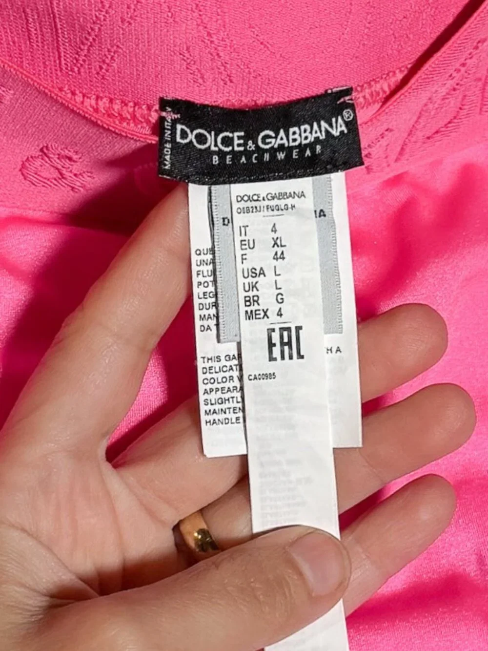 Dolce & Gabbana Hot Pink Logo Jacquard 2-Pieces Bikini Swimsuit - Picture 11 of 16